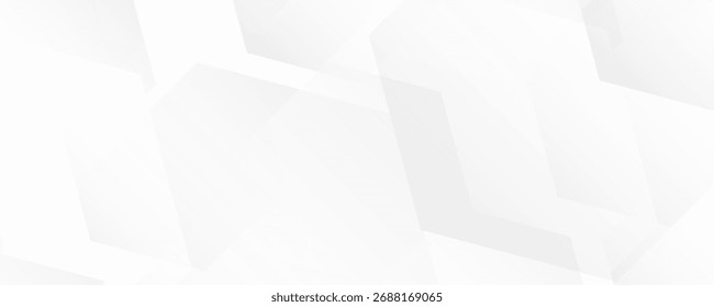 hexagon white geometric background with diamond and triangle shapes layered pattern design