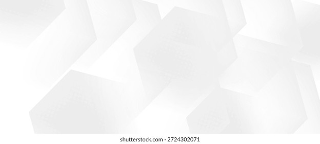 Fondo geométrico blanco hexagonal con Formas de diamante y triángulo diseño de patrón en capas