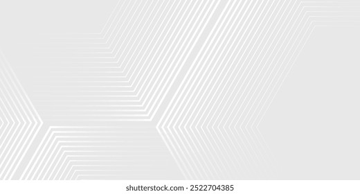 Hexagon white gray wave light technology texture background abstract