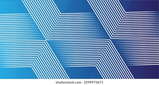 hexagon white gray wave light technology on blue background for banner, poster, and presentation