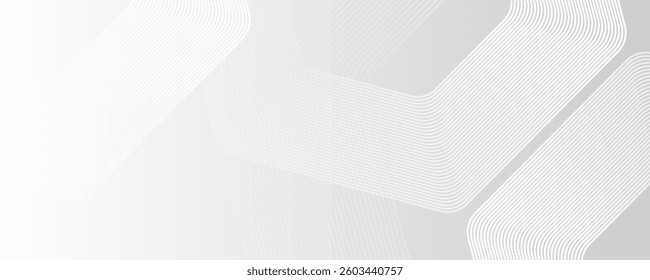 Hexagon white gray wave light technology texture background. Abstract big data digital concept simple art modern abstract