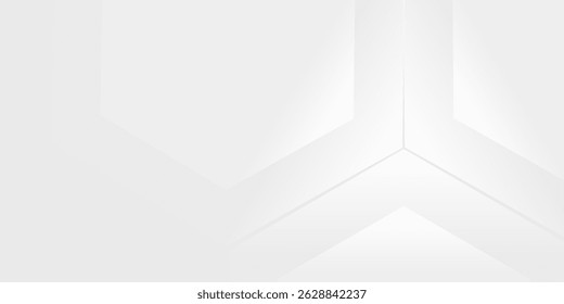 Hexagon white gray wave light technology texture background. Abstract big data digital concept simple art modern abstract