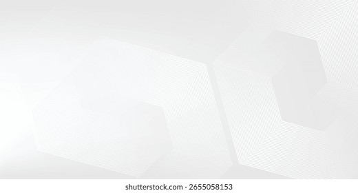 Hexágono branco onda cinza luz tecnologia textura fundo. Resumo conceito digital big data arte simples moderna abstrata. ilustração vetorial.