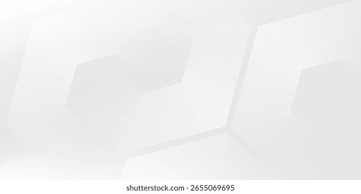 Hexágono branco onda cinza luz tecnologia textura fundo. Resumo conceito digital big data arte simples moderna abstrata. ilustração vetorial.