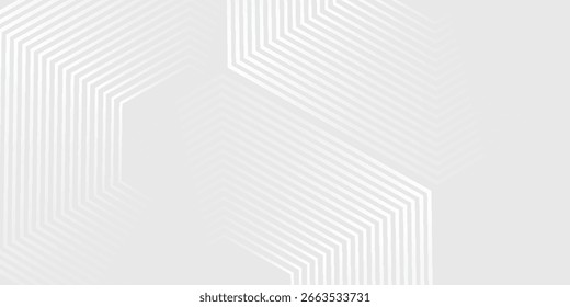 Hexagon white gray wave light technology texture background. Abstract big data digital concept simple art modern abstract