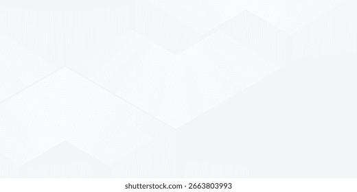 Hexagon white gray wave light technology texture background. 