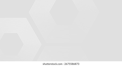 Fondo de textura de tecnología de luz de onda gris blanco hexagonal. Abstractas concepto digital de big data arte simple abstracto moderno