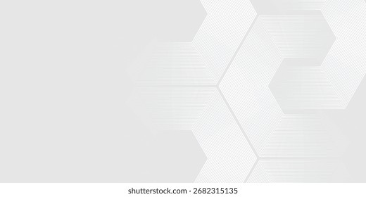 Fondo de textura de tecnología de luz de onda gris blanco hexagonal. Concepto digital de big data Abstractas simple. ilustración de Vector.