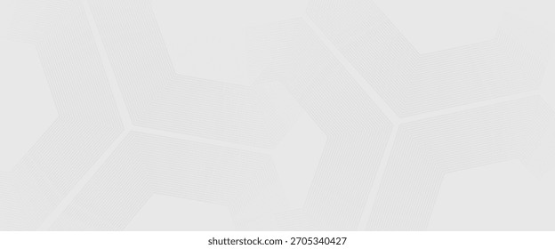 Hexagon white gray wave light technology texture background. Abstract big data digital concept simple art modern abstract