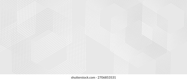 Fondo de textura de tecnología de luz de onda gris blanco hexagonal. Abstractas concepto digital de big data arte simple abstracto moderno