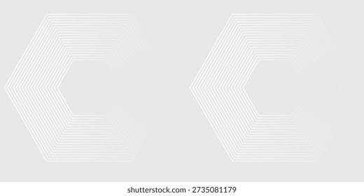 Hexagon white gray wave light technology texture background. Abstract big data digital concept simple art modern abstract