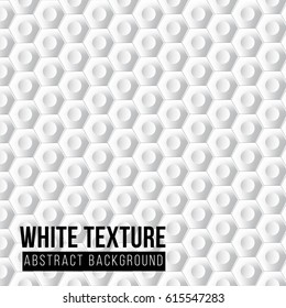 hexagon white texture abstract background vector