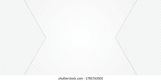 Hexagon white wave overlap layer design pattern with space for content. vector illustration.