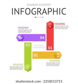 diagrama de molino de viento hexagonal para infografía. se utiliza para el diagrama de procesos, presentación, flujo de trabajo, diseño de información, banner, gráfico y gráfico. concepto de negocio con 4 opciones. visualización de datos.