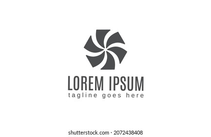 Modelo de diseño del logotipo del molino de viento de Hexagon para marca o empresa