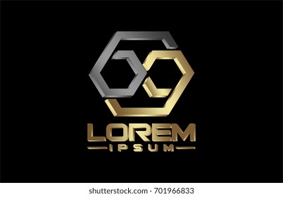 hexagonal 3d logo number 6 and 9