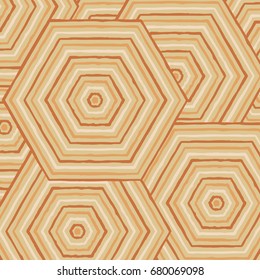 Hexagonal abstract Aboriginal line painting in vector format.