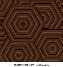 Hexagonal abstract Aboriginal line painting in vector format.