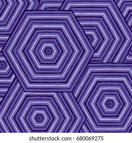 Hexagonal abstract Aboriginal line painting in vector format.