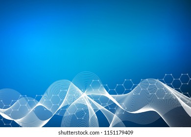 Hexagonal abstract background. Big Data Visualization. Global network connection. Medical, technology, science background. Vector illustration.