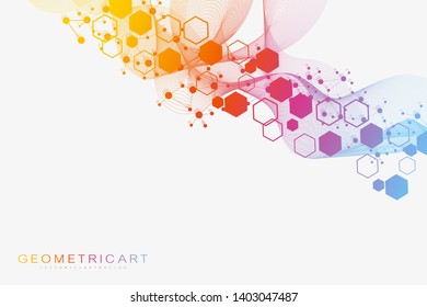 Hexagonal abstract background. Big Data Visualization. Global network connection. Medical, technology, science background. Vector illustration.