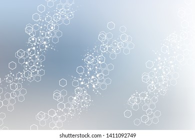 Hexagonal abstract background. Big Data Visualization. Global network connection. Medical, technology, science background. Vector illustration.
