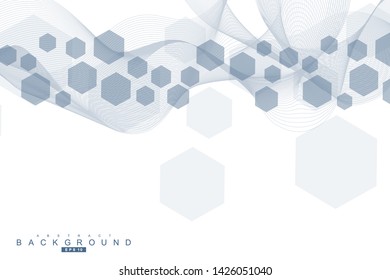 Hexagonal abstract background. Big Data Visualization. Global network connection. Medical, technology, science background. Vector illustration.