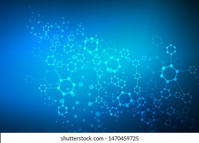 Hexagonal abstract background. Big Data Visualization. Global network connection. Medical, technology, science background. Vector illustration.