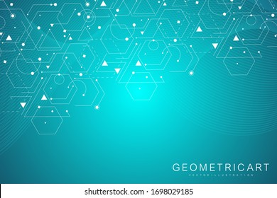 Hexagonal abstract background. Big Data Visualization. Global network connection. Medical, technology, science background. Vector illustration.