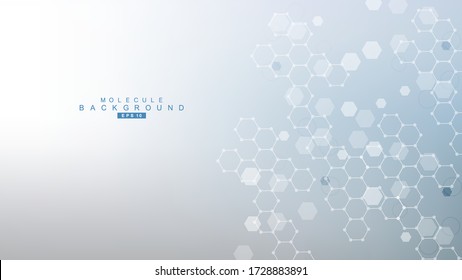 Hexagonal abstract background. Big Data Visualization. Global network connection. Medical, technology, science background. Vector illustration.