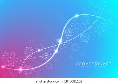 Hexagonal abstract background. Big Data Visualization. Global network connection. Medical, technology, science background. Vector illustration.