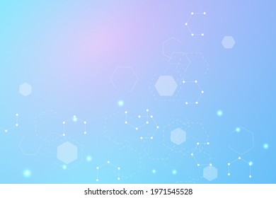 Hexagonal abstract background. Big Data Visualization. Global network connection. Medical, technology, science background. Vector illustration.