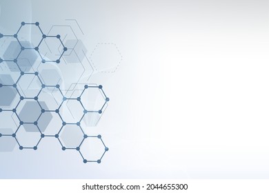 Hexagonal abstract background. Big Data Visualization. Global network connection. Medical, technology, science background. Vector illustration.