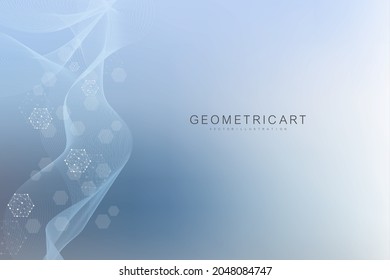 Hexagonal abstract background. Big Data Visualization. Global network connection. Medical, technology, science background. Vector illustration.