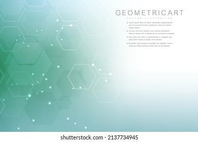 Hexagonal abstract background. Big Data Visualization. Global network connection. Medical, technology, science background. Vector illustration