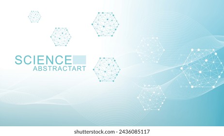 Hexagonal abstract background. Big Data Visualization. Global network connection. Medical, technology, science background. Vector illustration.