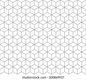 Hexagonal abstract connection vector seamless pattern