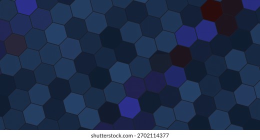 Marcador de posición de textura de fondo azul marino marino abstracto hexagonal, espacio central radial, ilustración 3d, representación 3d abstracto simple