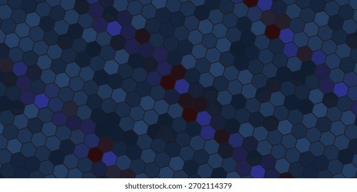 Sechseckiger abstrakter dunkelblauer Marinehintergrund Textur Platzhalter, radialer mittlerer Raum, 3D-Illustration, 3D-Darstellung einfach abstrakt modern