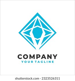 hexagonal abstract logo design template v