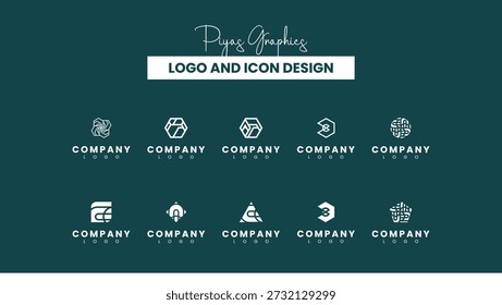 Iconos Abstractas hexagonales del logotipo para los negocios