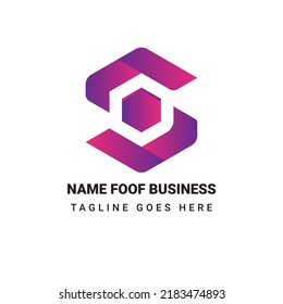 Hexagonal abstract logo templet for brand identity and company business