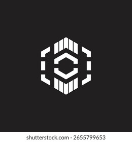 Rayas de techo abstractas hexagonales Flechas Logotipo de bienes raíces Vector 