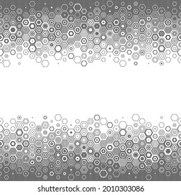 Hexagonal abstract seamless background. Vector geometric background with fade linear hexagons