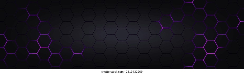 Hexagonal abstract technology background. electric glow hexagonal background. vector illustration.