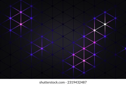 Hexagonal abstract technology background. electric glow hexagonal background. vector illustration.