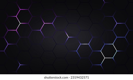 Hexagonaler, abstrakter Technologie-Hintergrund. elektrischer hellgrauer sechseckiger Hintergrund. Vektorgrafik.