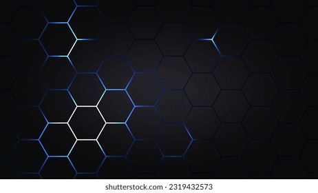 Hexagonal abstract technology background. electric glow hexagonal background. vector illustration.