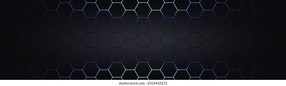 Hexagonal abstract technology background. electric glow hexagonal background. vector illustration.