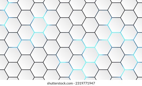 Hexagonal abstract technology background. electric glow hexagonal background. vector illustration.